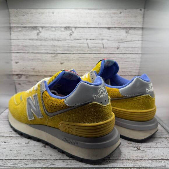 New-Balance Men's Yellow and Blue Trainers - Picture 5 of 7